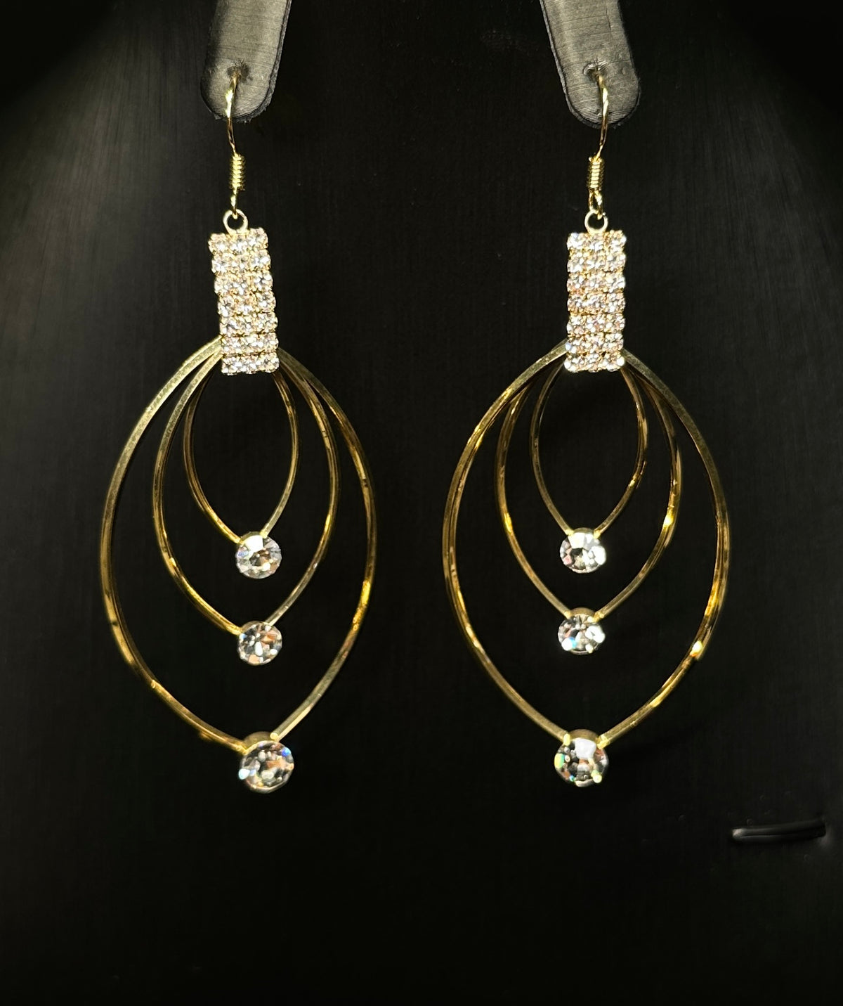 Aureate Ellipse Ear Hooks | Geometric CZ & Gold-Plated Copper
