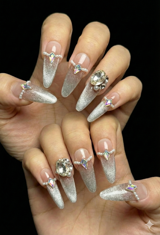 Extra Long Almond Handmade Press-On Nails | 357062026