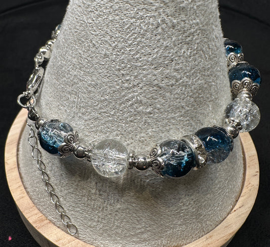 Skyward Serenade Bracelet | Winged Heart & Floral Bead Cap