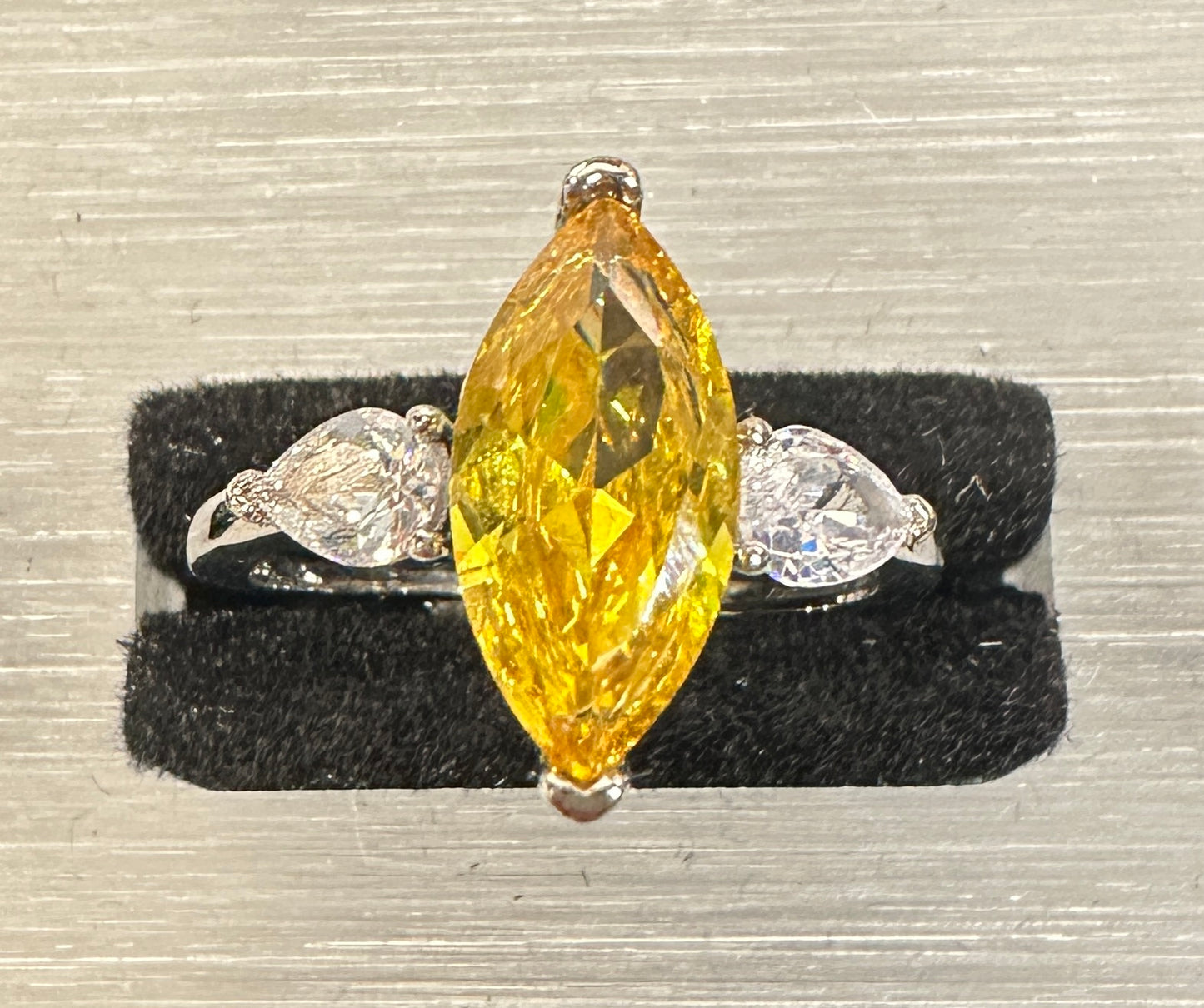 Aya Adjustable Elongate Ring | Marquise & Teardrop Design