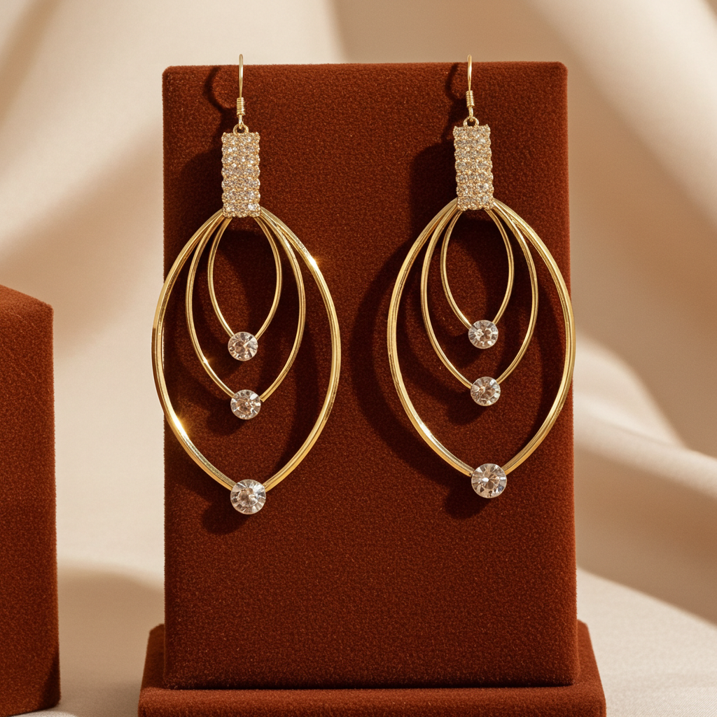 Aureate Ellipse Ear Hooks