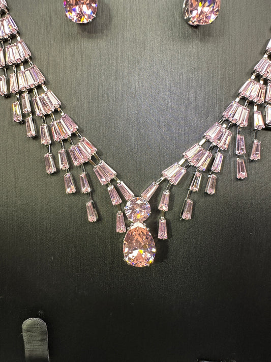 Blossom| Layered Geometric Ear hooks & Necklace Set