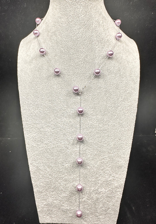 Velvet Adjustable Lavender & Silver Necklace