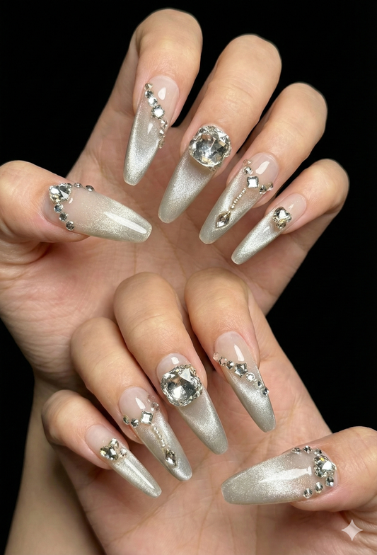 Extra Long Almond Handmade Press-On Nails | 334062026
