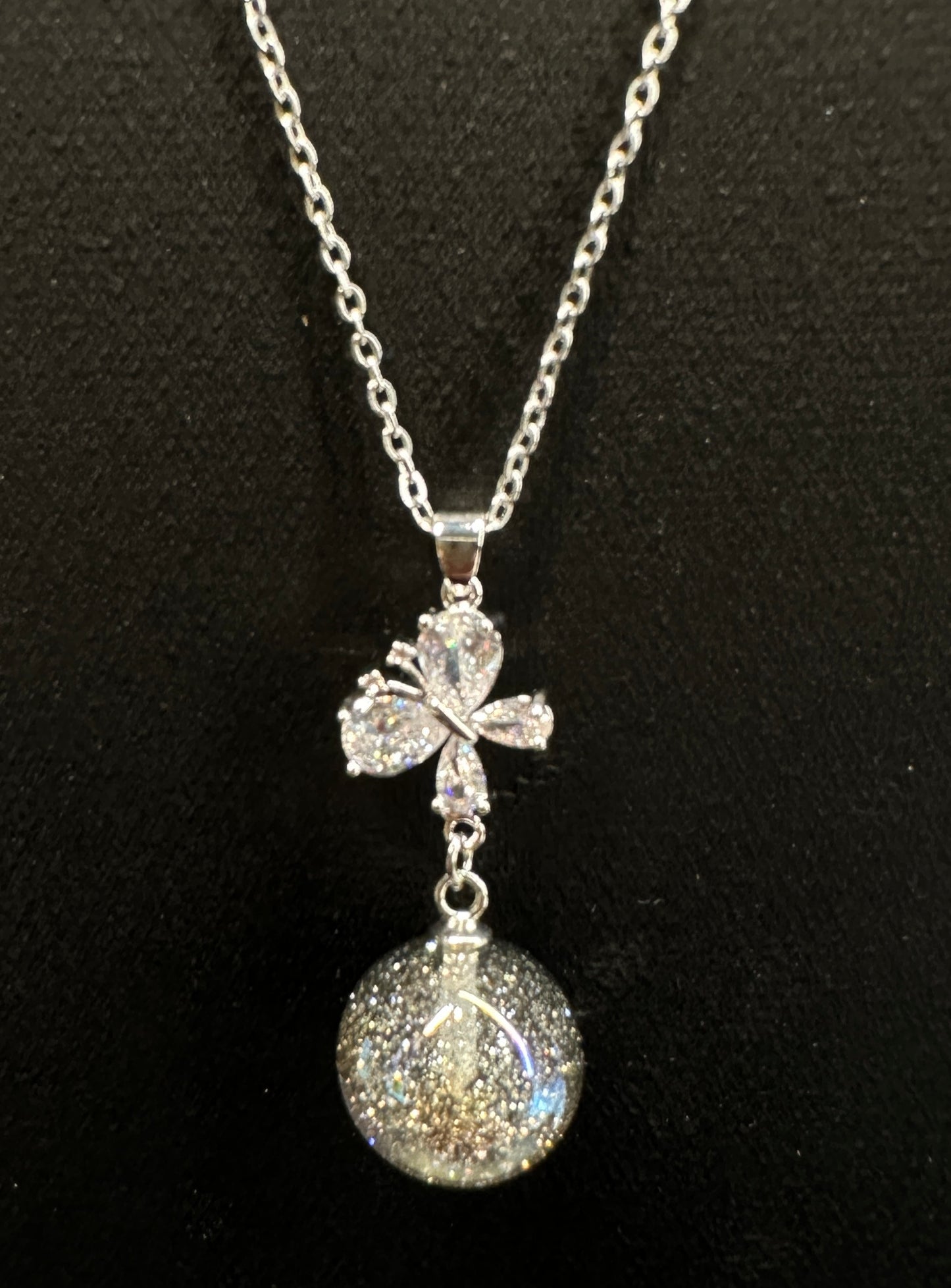 Nebula Butterfly Galaxy Pendant | White Butterfly Galaxy Jewelry