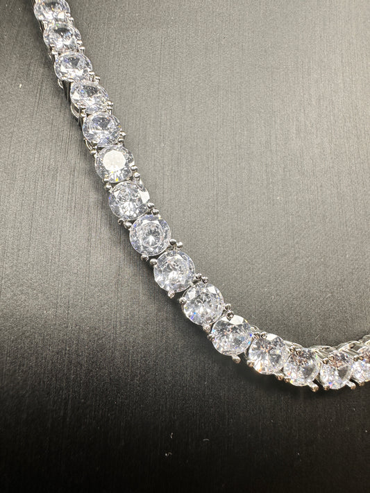 White Gold Plated Tennis Necklace