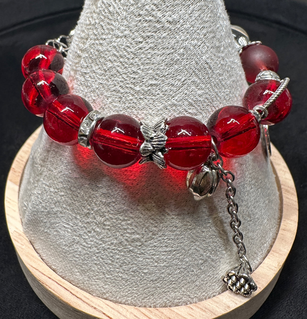 Vermillion Balance Adjustable Bracelet | Lotus & Bagua Charm