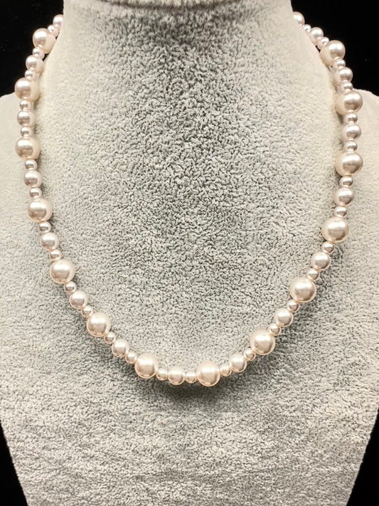 Luminous Blush Pearl Strand with Removable Pendant
