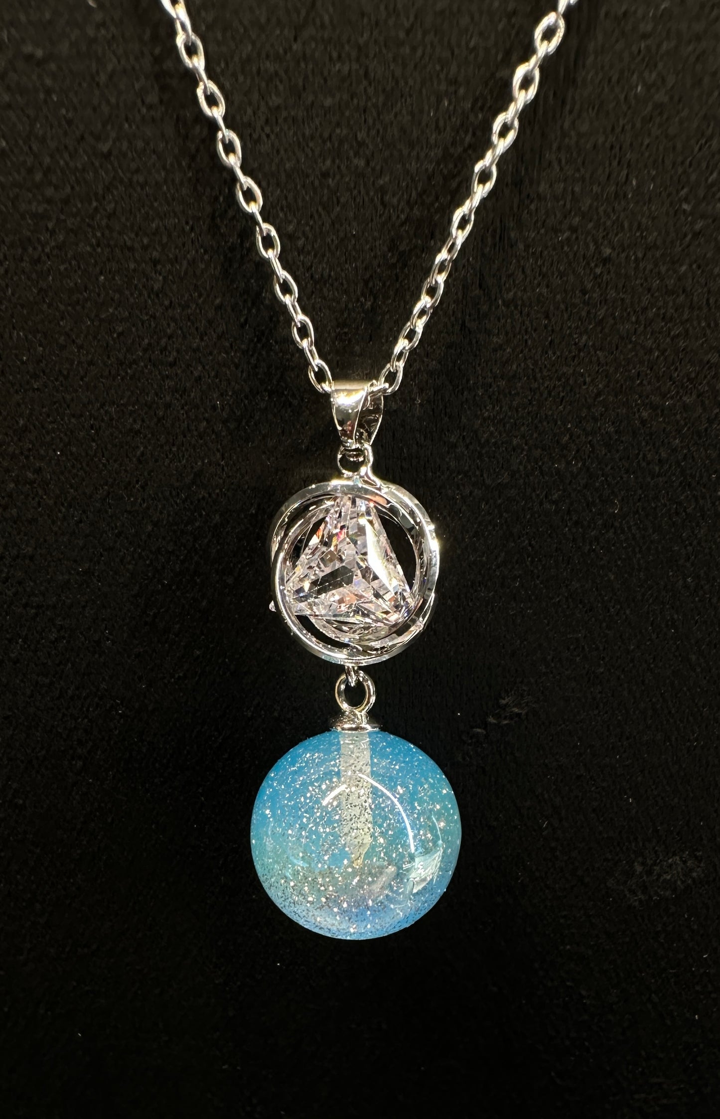 Orbit & Apex Galaxy Pendant | Geometric Celestial Design