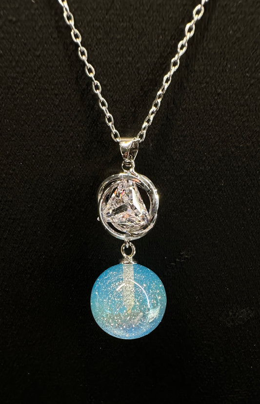 Orbit & Apex Galaxy Pendant | Geometric Celestial Design