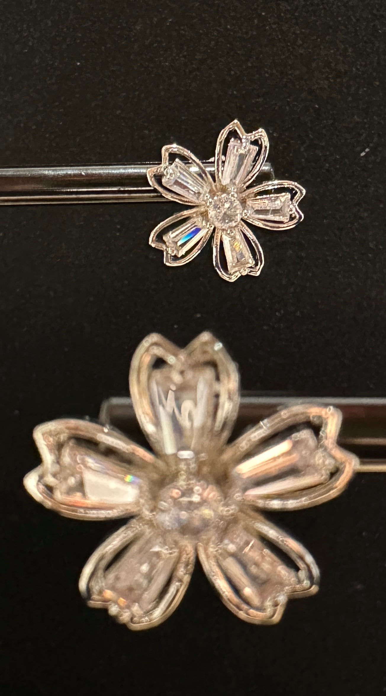 Lumina Petal Stud Earrings | Five-Petal Flower Design in Silver Tone