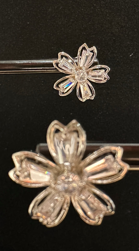 Lumina Petal Stud Earrings | Floral CZ & Gold-Plated Copper