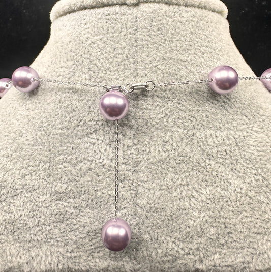 Velvet Adjustable Lavender & Silver Necklace