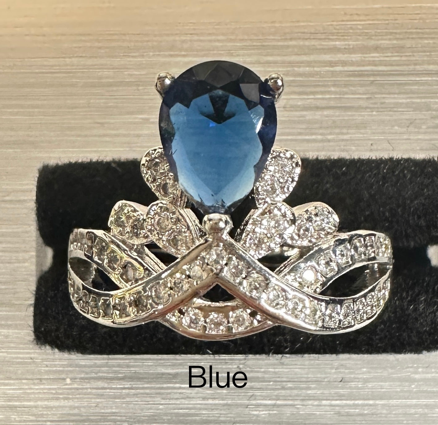 Cinderella's Crown Adjustable Ring | Inverted Teardrop Crown Ring