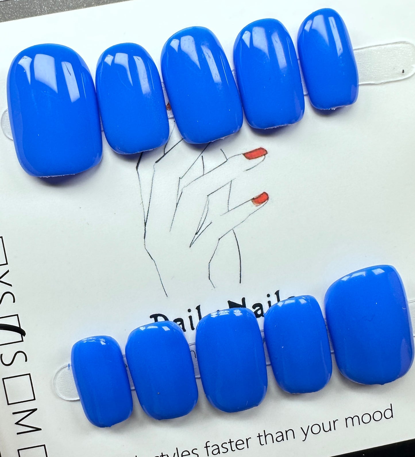 Cerulean Blue | Handmade Press on Nails Australia| Luxury Handmade Short Square Press-On Nails |Daily Nails | Handmade Press on Nails