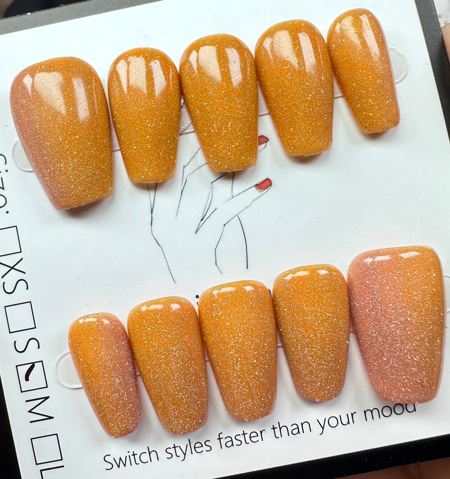 Honey Glaze Shimmer | Handmade Press on Nails Australia| Luxury Handmade Coffin Press-On Nails |Daily Nails | Handmade Press on Nails