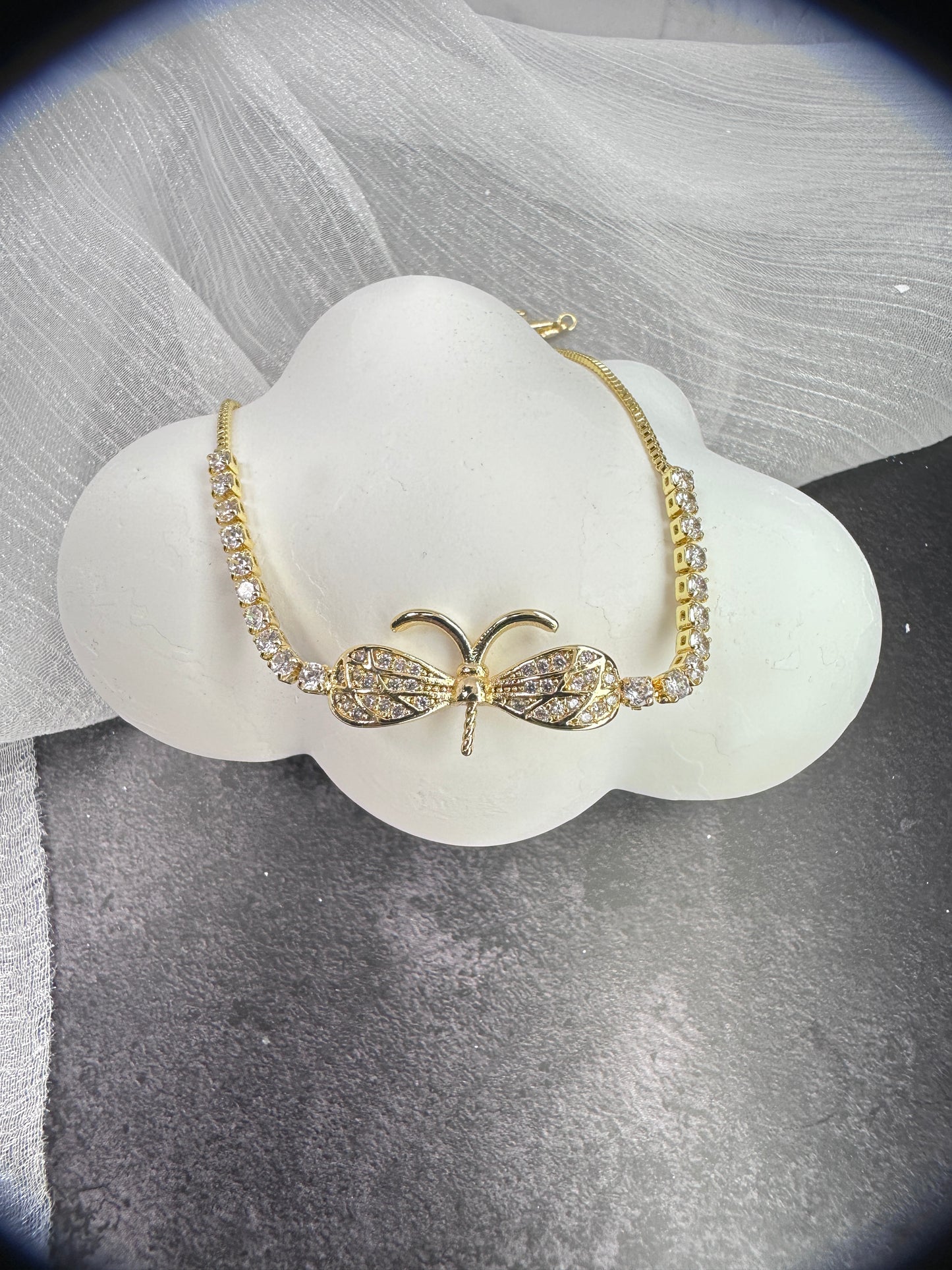 One Size Fits All: The Ethereal Dragonfly Sparkle Bracelet