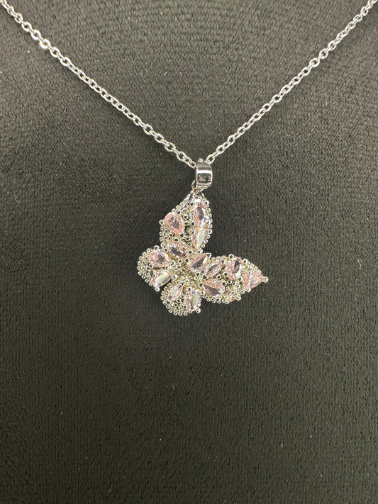 Blush Wing Pendant | Pink Butterfly Necklace