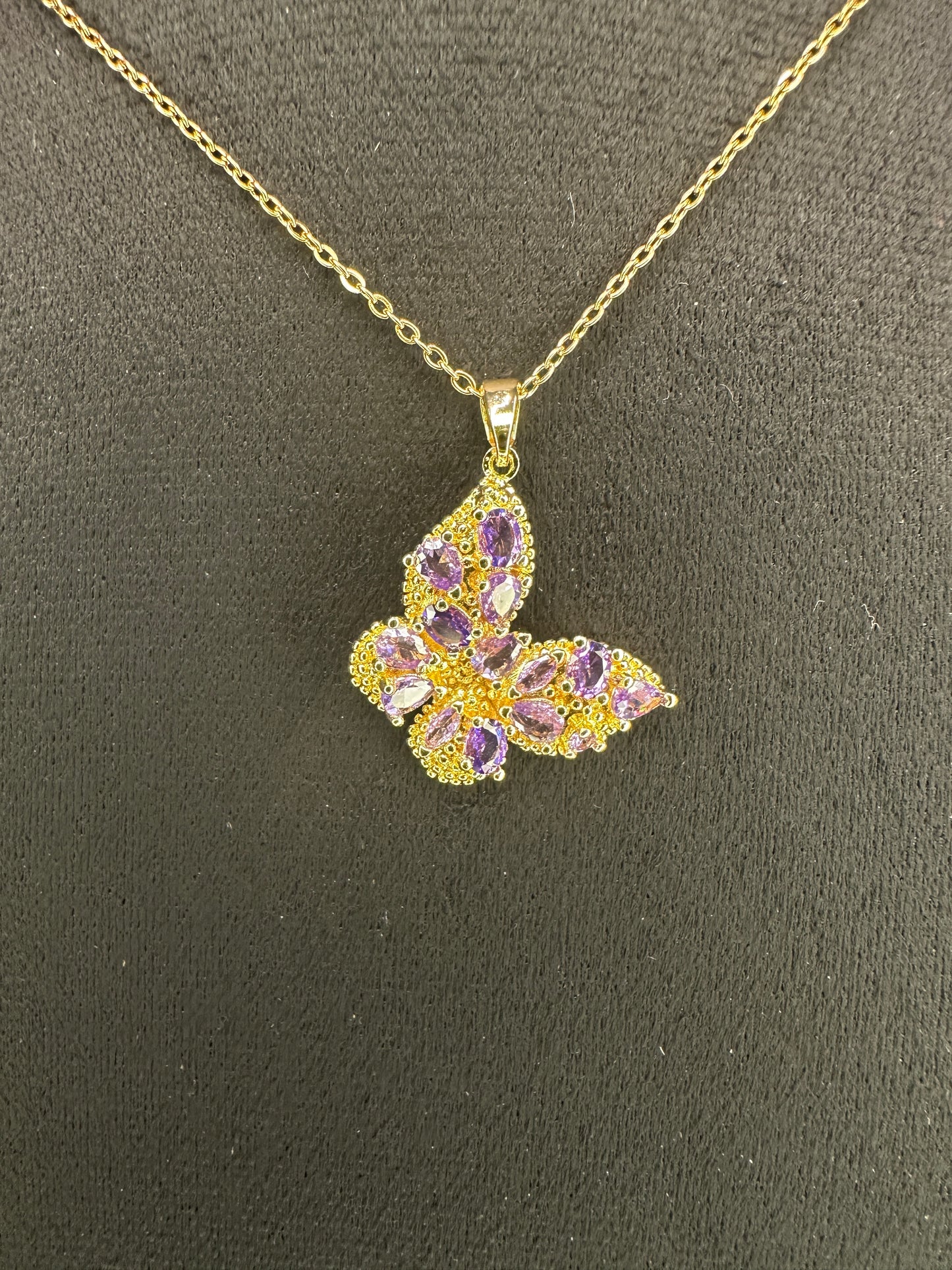 Royal Aura Wing Pendant | Purple Butterfly Necklace