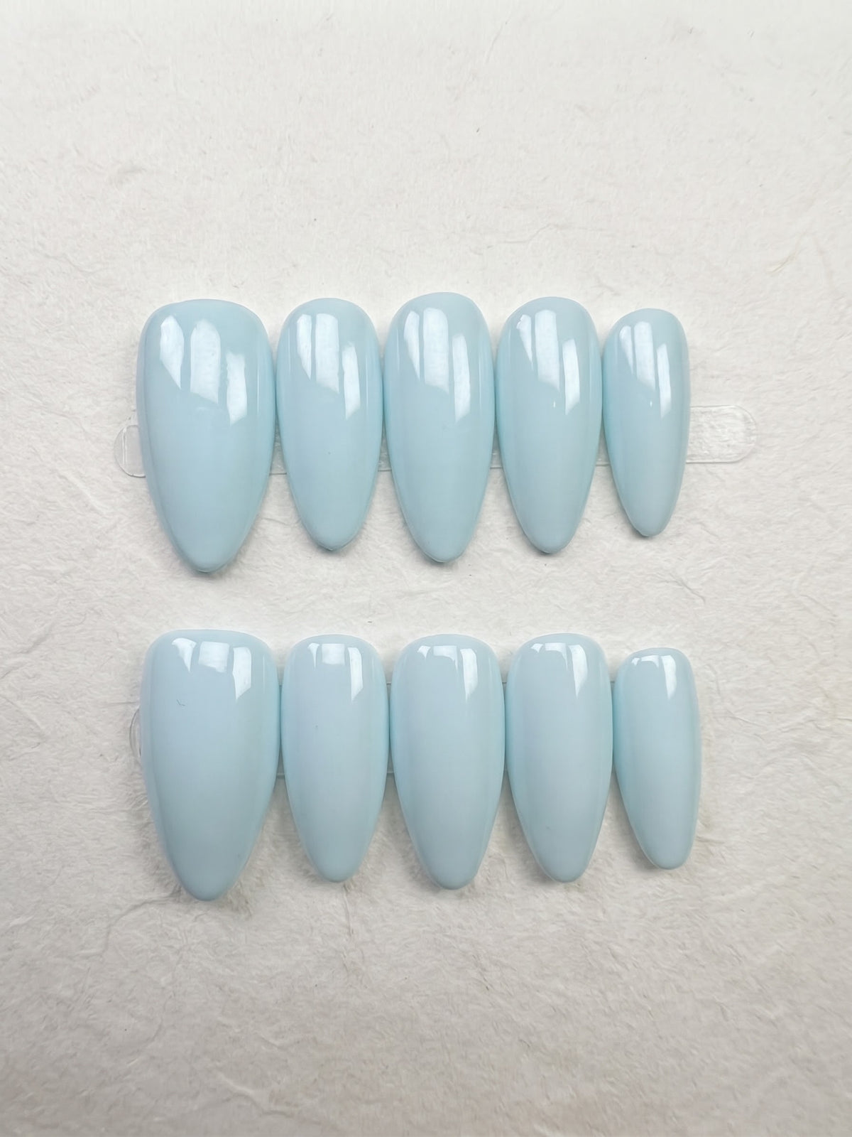Baby Blue Medium Almond Handmade Press-On Nails