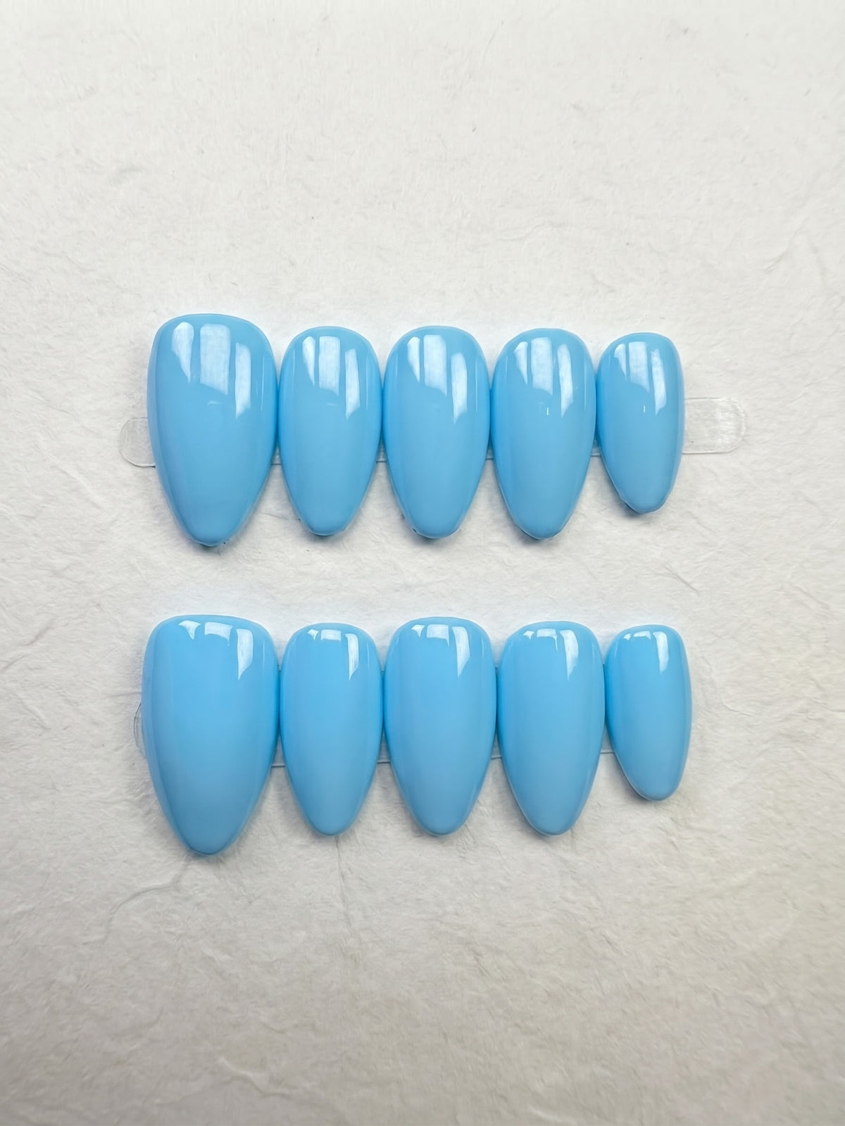 Sky Blue Short Almond Handmade Press-On Nails