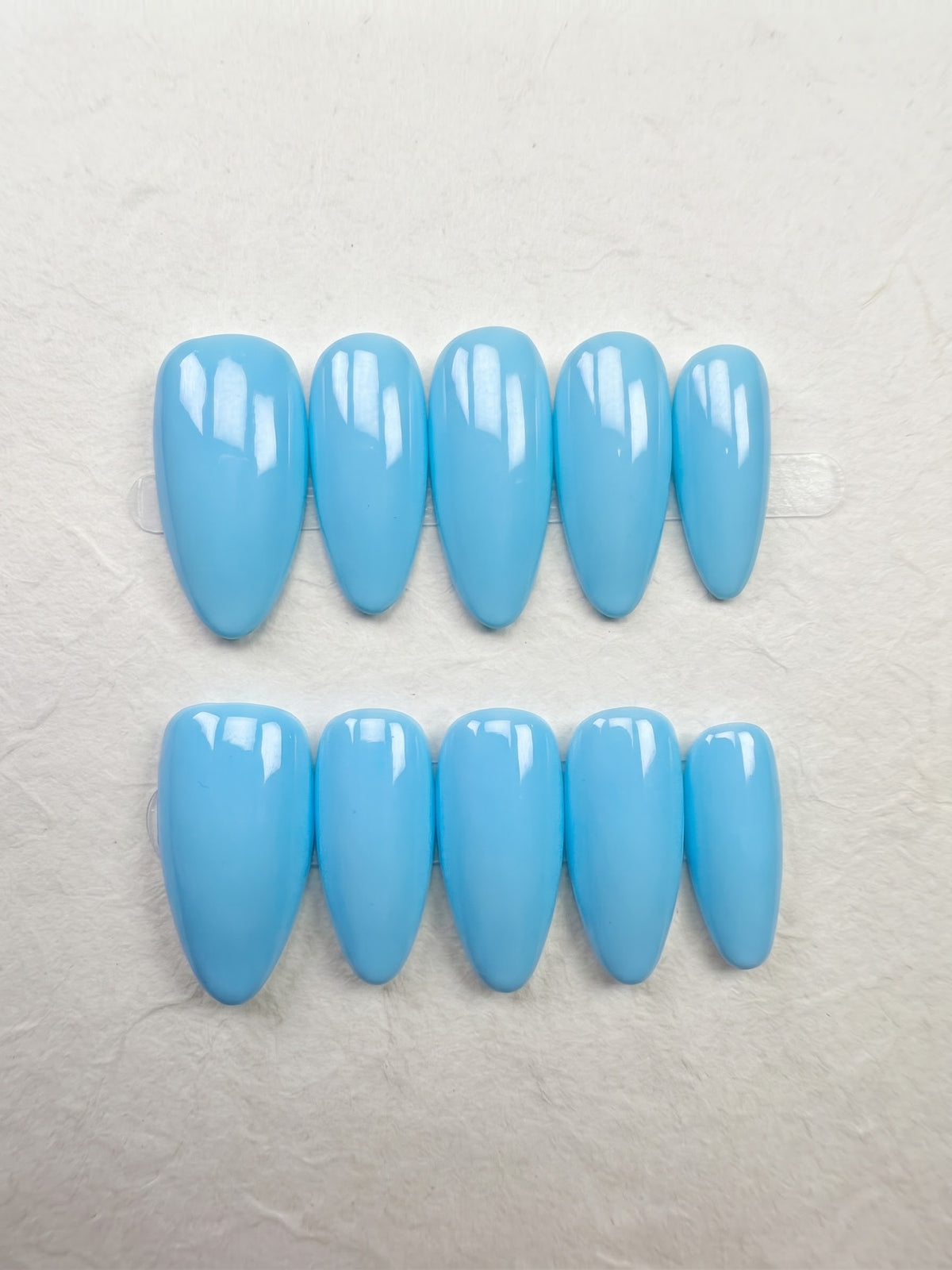 Sky Blue Medium Almond Handmade Press-On Nails