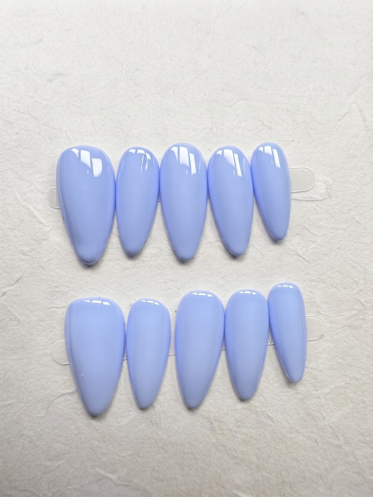 Pale Periwinkle Medium Almond Handmade Press-On Nails