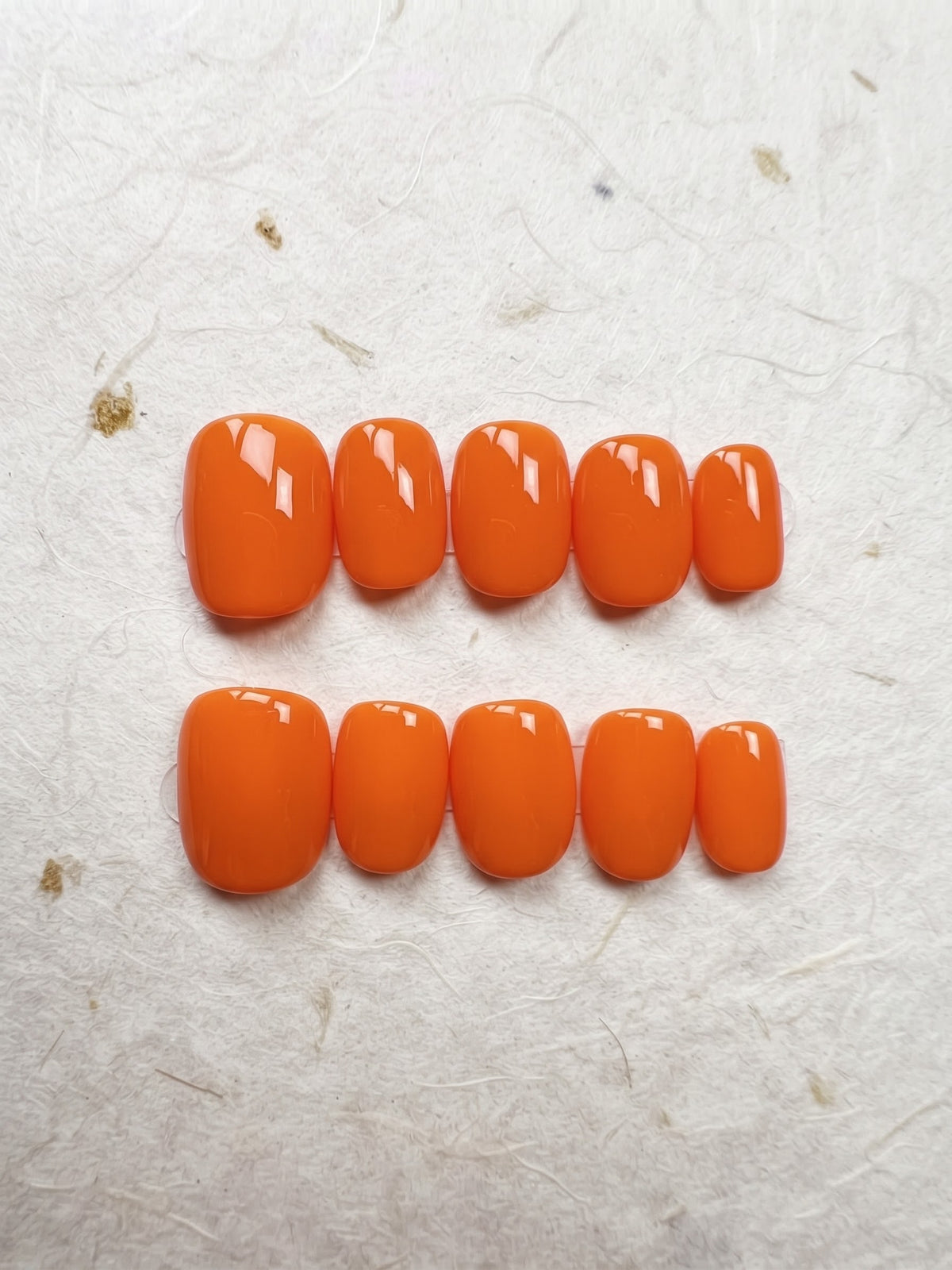 Vivid Orange Short Square Handmade Press-On Nails