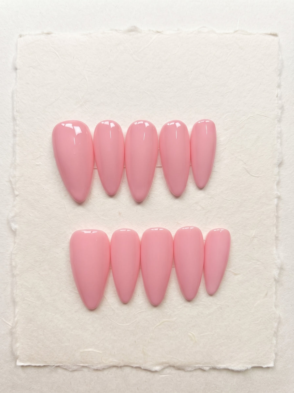 Watermelon Pink Medium Almond Handmade Press-On Nails