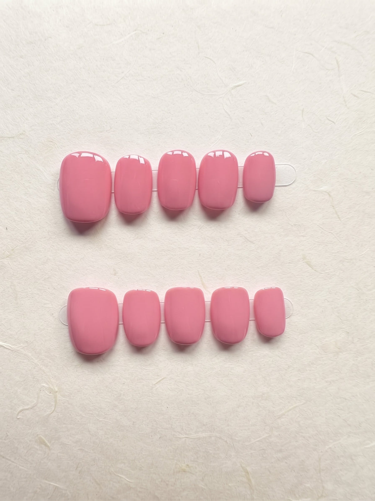 Candy Pink Short Square Handmade Press-On Nails