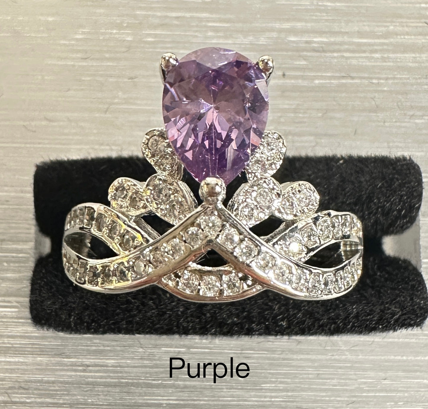 Cinderella's Crown Adjustable Ring | Inverted Teardrop Crown Ring