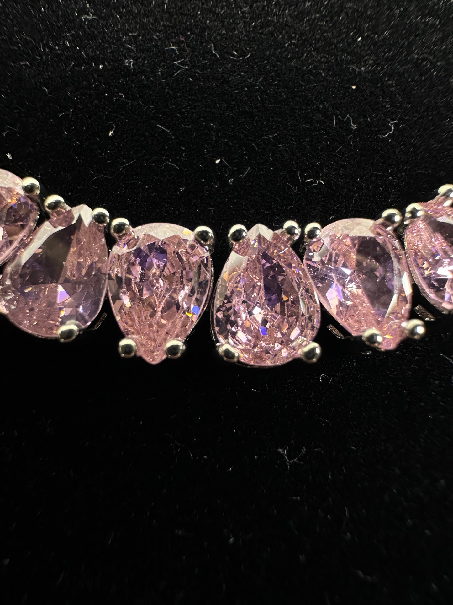Romantic Pink Teardrop Cubic Zirconia Link Bracelet | Premium 18K Gold Plated Brass, Adjustable (16.5cm - 17.5cm)
