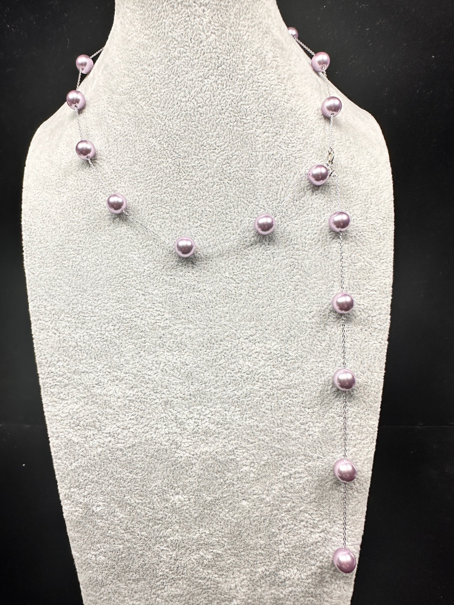 Velvet Adjustable Lavender & Silver Necklace