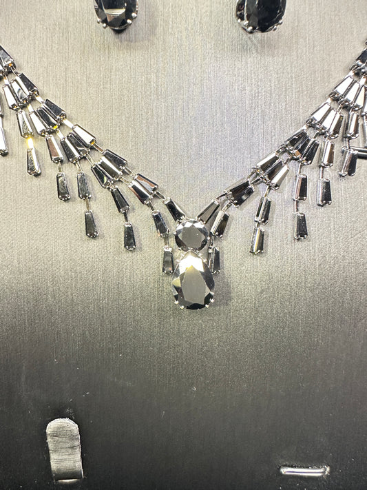 Nocturne | Layered Geometric Ear hooks & Necklace Set