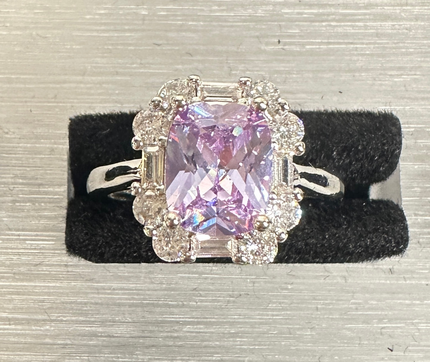 Teresa Adjustable Rectangle Ring | Geometric Halo Ring