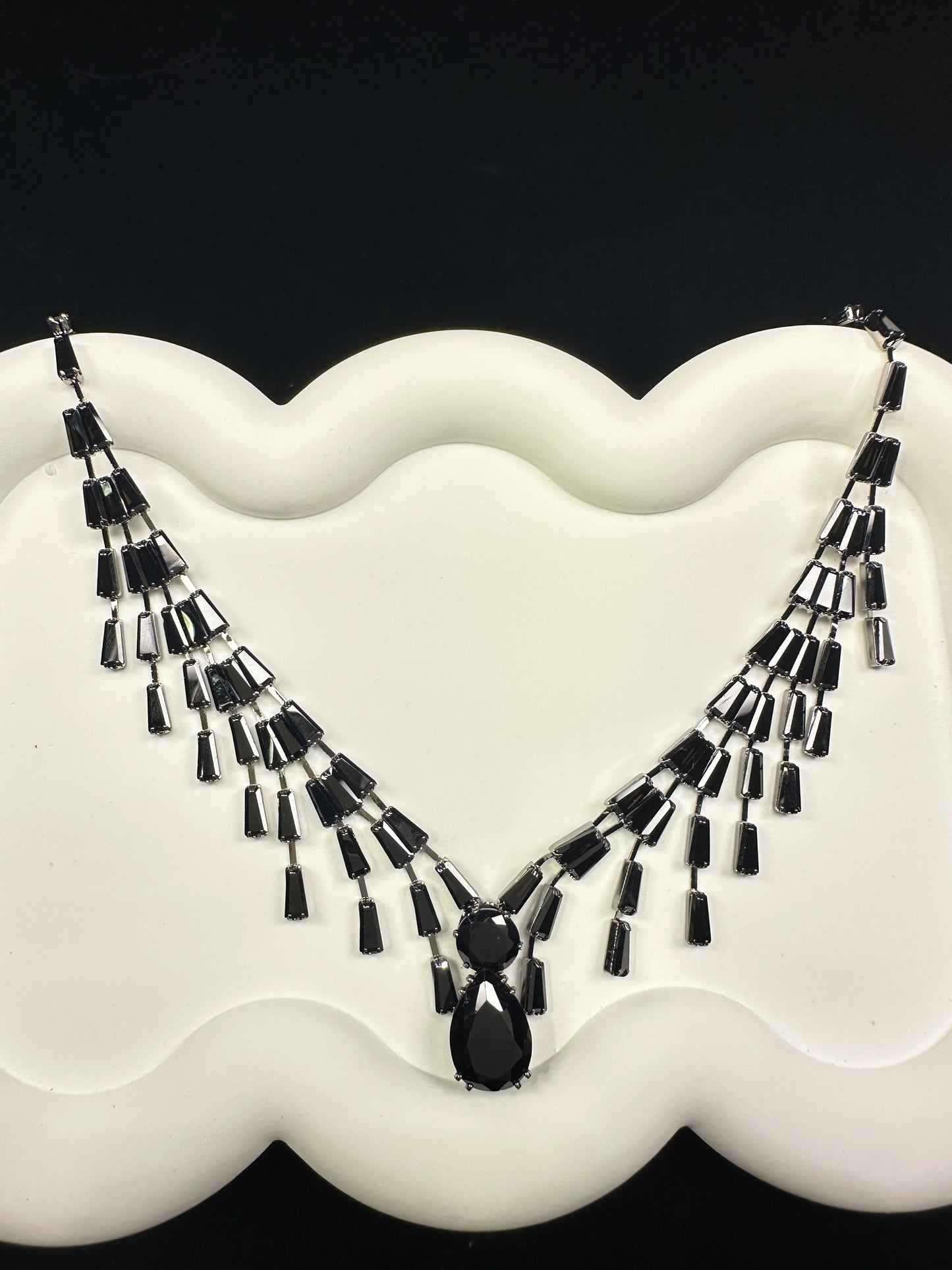 Nocturne | Layered Geometric Ear hooks & Necklace Set