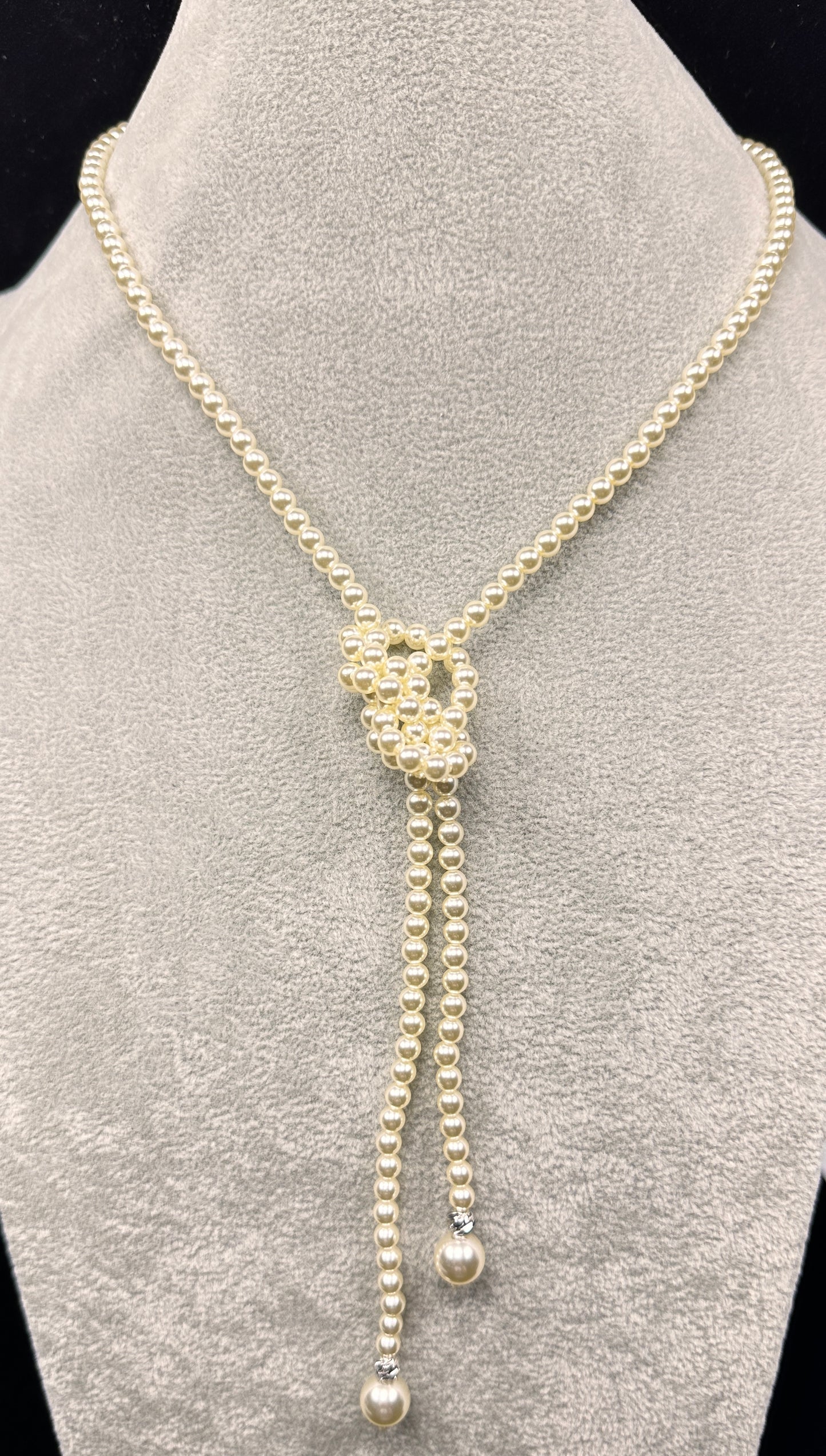 Convertible Champagne Simulated Pearl Necklace