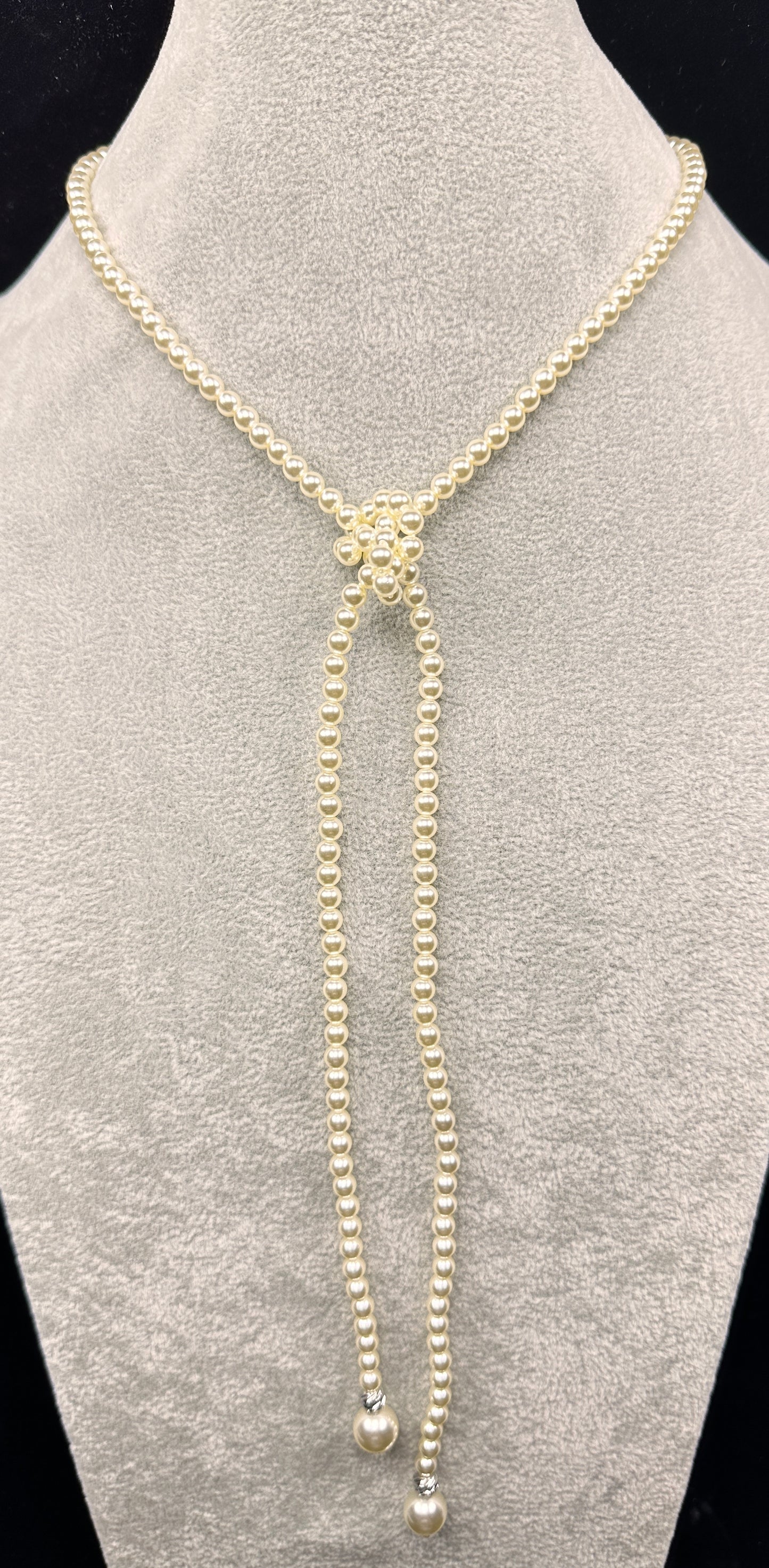 Convertible Champagne Simulated Pearl Necklace