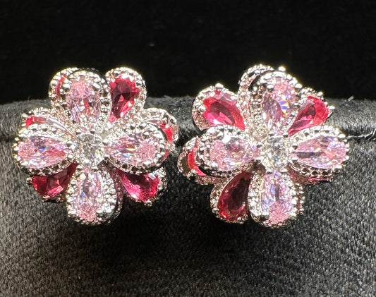 Blushing Aura Studs | Succulent Flower Earrings