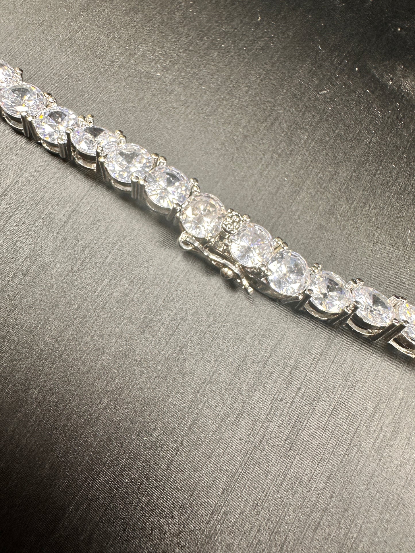 White Gold Plated Tennis Necklace