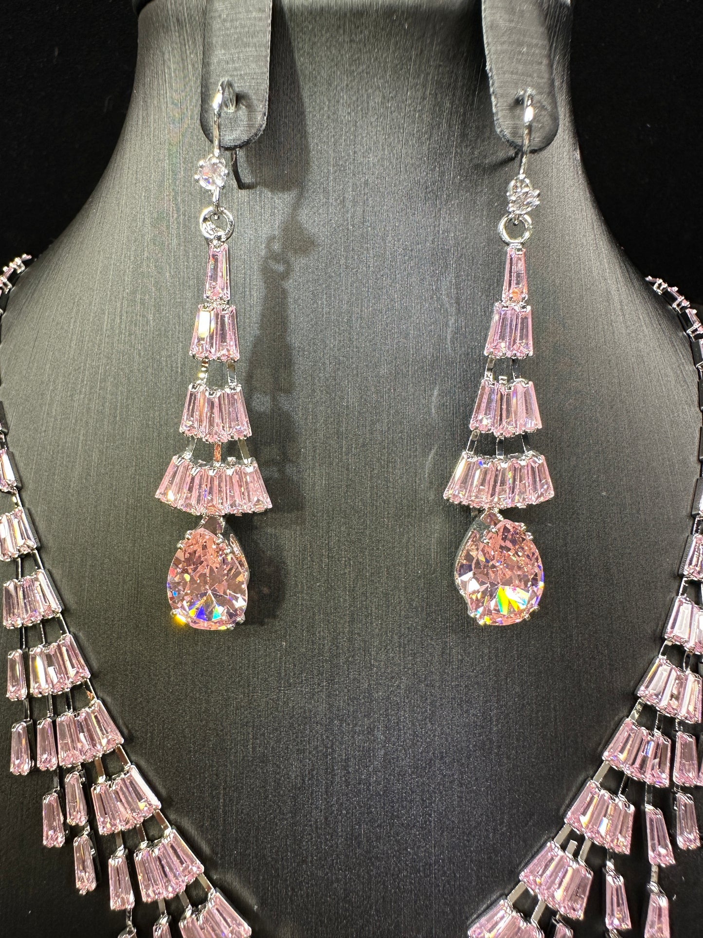 Blossom| Layered Geometric Ear hooks & Necklace Set