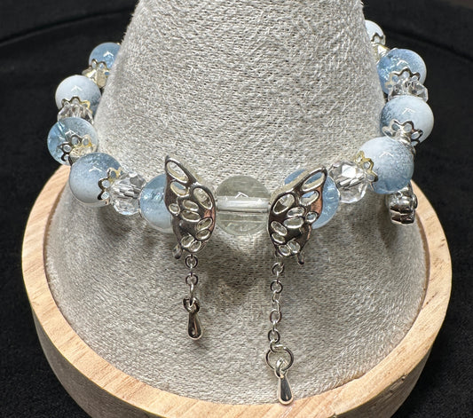 Aerial Bloom Bracelet | Butterfly Wings & Floral Charm