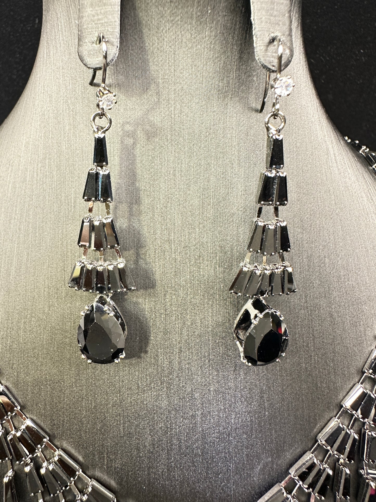 Nocturne | Layered Geometric Ear hooks & Necklace Set