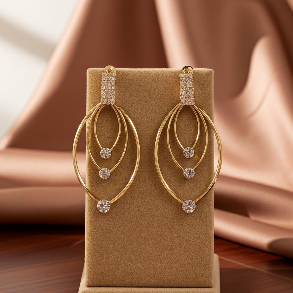 Aureate Ellipse Ear Hooks