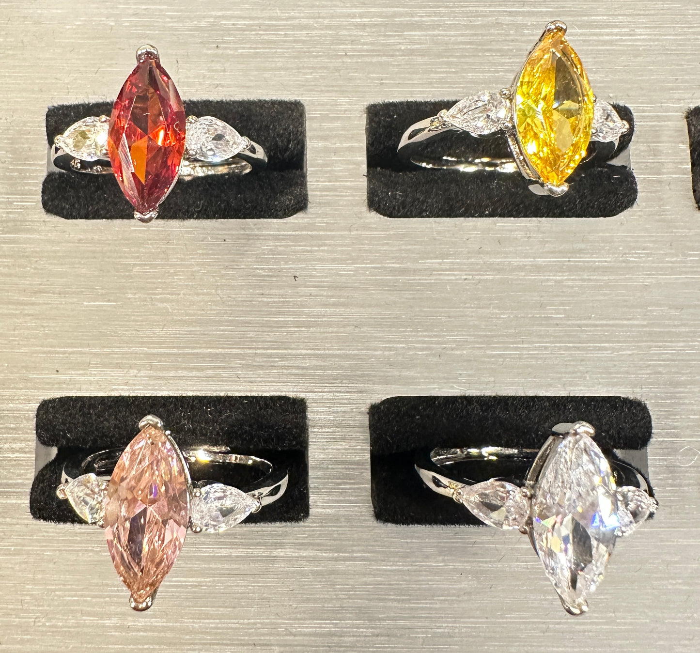 Aya Adjustable Elongate Ring | Marquise & Teardrop Design