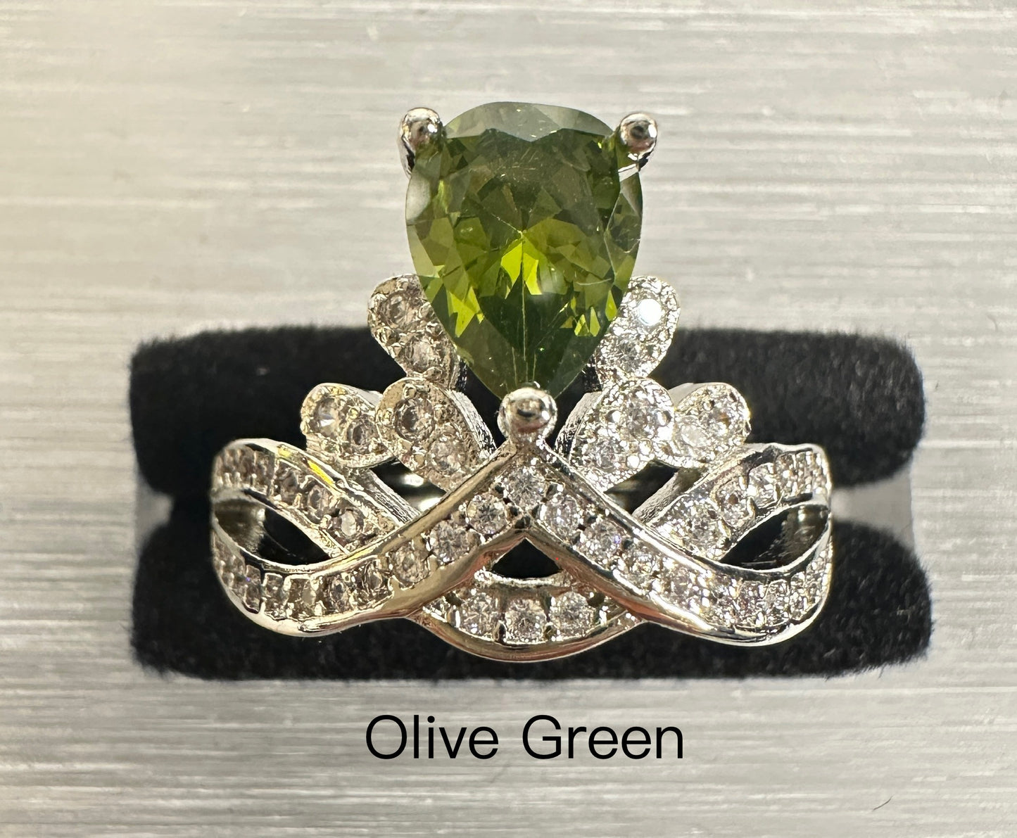 Cinderella's Crown Adjustable Ring | Inverted Teardrop Crown Ring