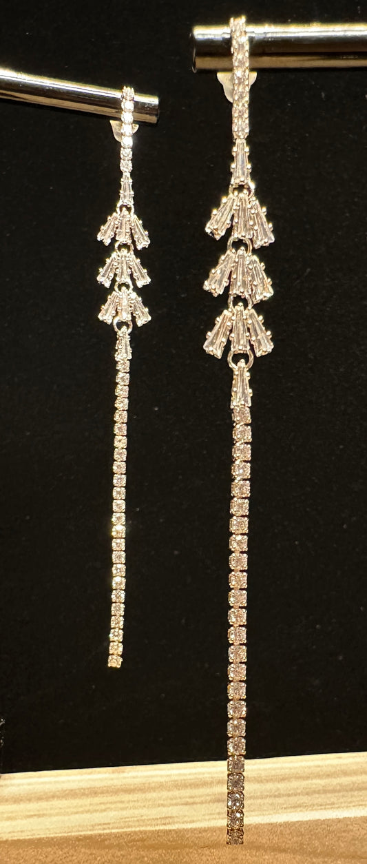 Trigon Frieze Drop Earrings | Geometric Linear Design