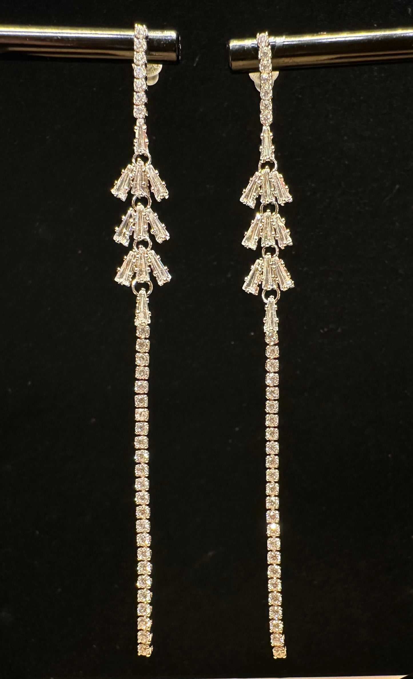 Trigon Frieze Drop Earrings | Geometric Linear Design