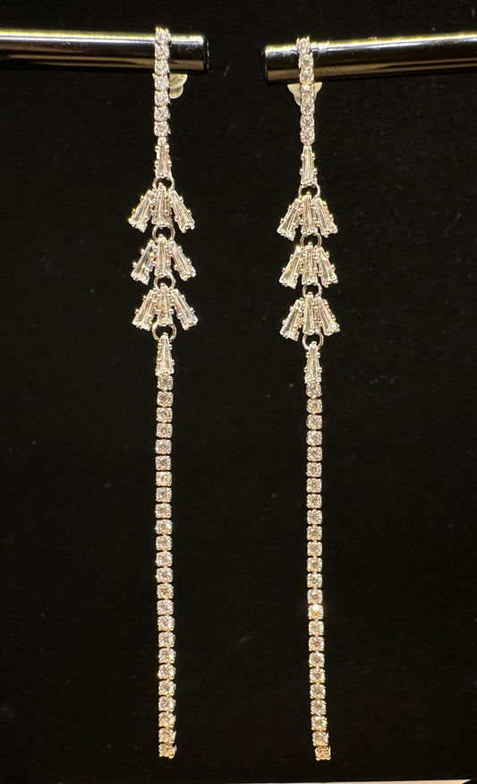 Trigon Frieze Drop Earrings | Geometric Linear Design