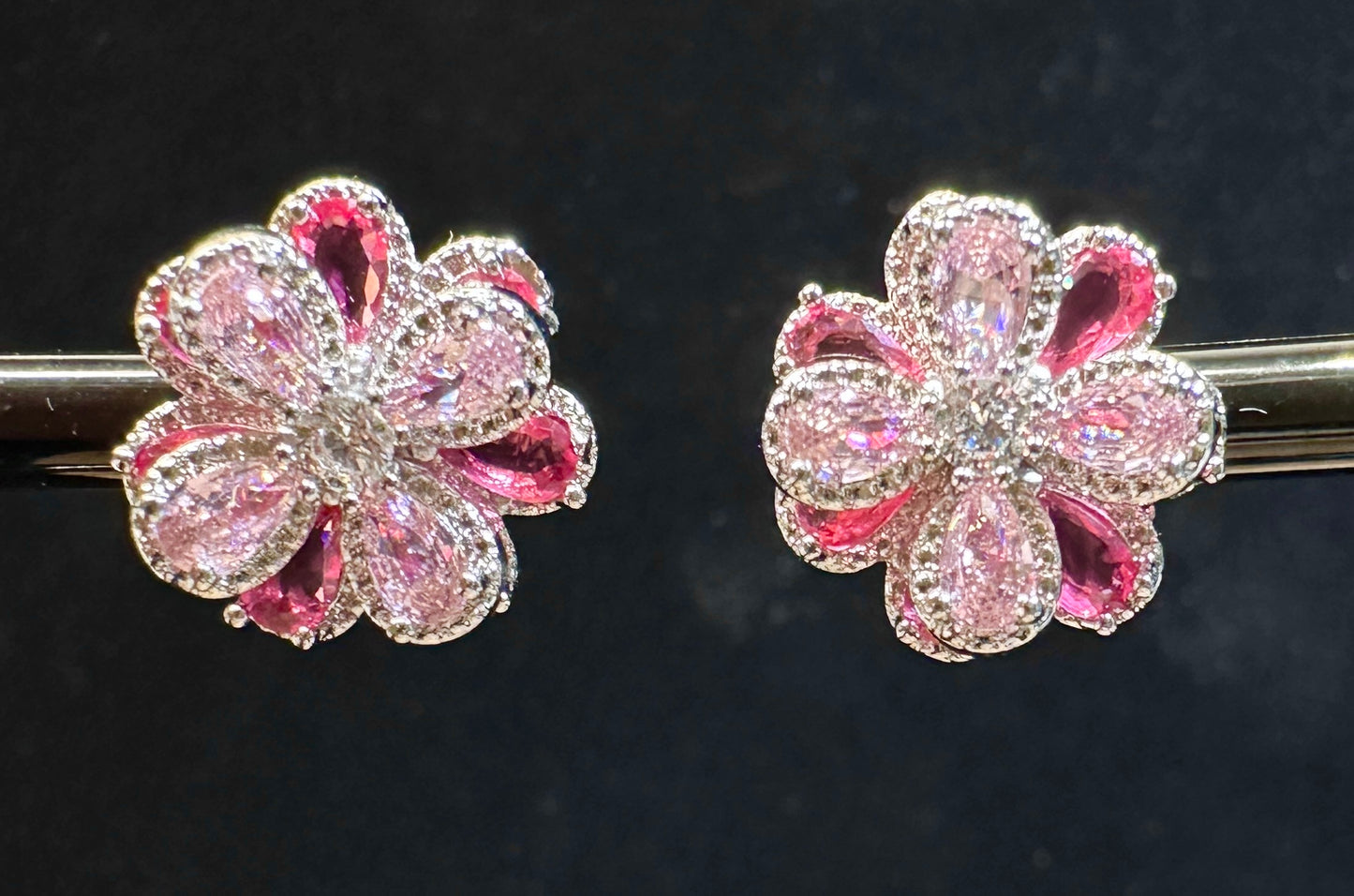 Blushing Aura Studs | Succulent Flower Earrings